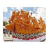 Dessous antidérapant Fabulous Tapis de Souris Simili Cuir Char du Festival des Bougies Thaïlande Carnaval du Monde (22 x 18 cm)