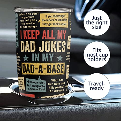 Macorner Gift For Dad - Stainless Steel Tumbler 20Oz - Dad Joke Birthday Gift For Dad Men Gift - Fathers Day Gift From Daughter Son Wife - Funny Christmas Gift For Men Dad Stepdad Bonus Dad Uncle #TOP5