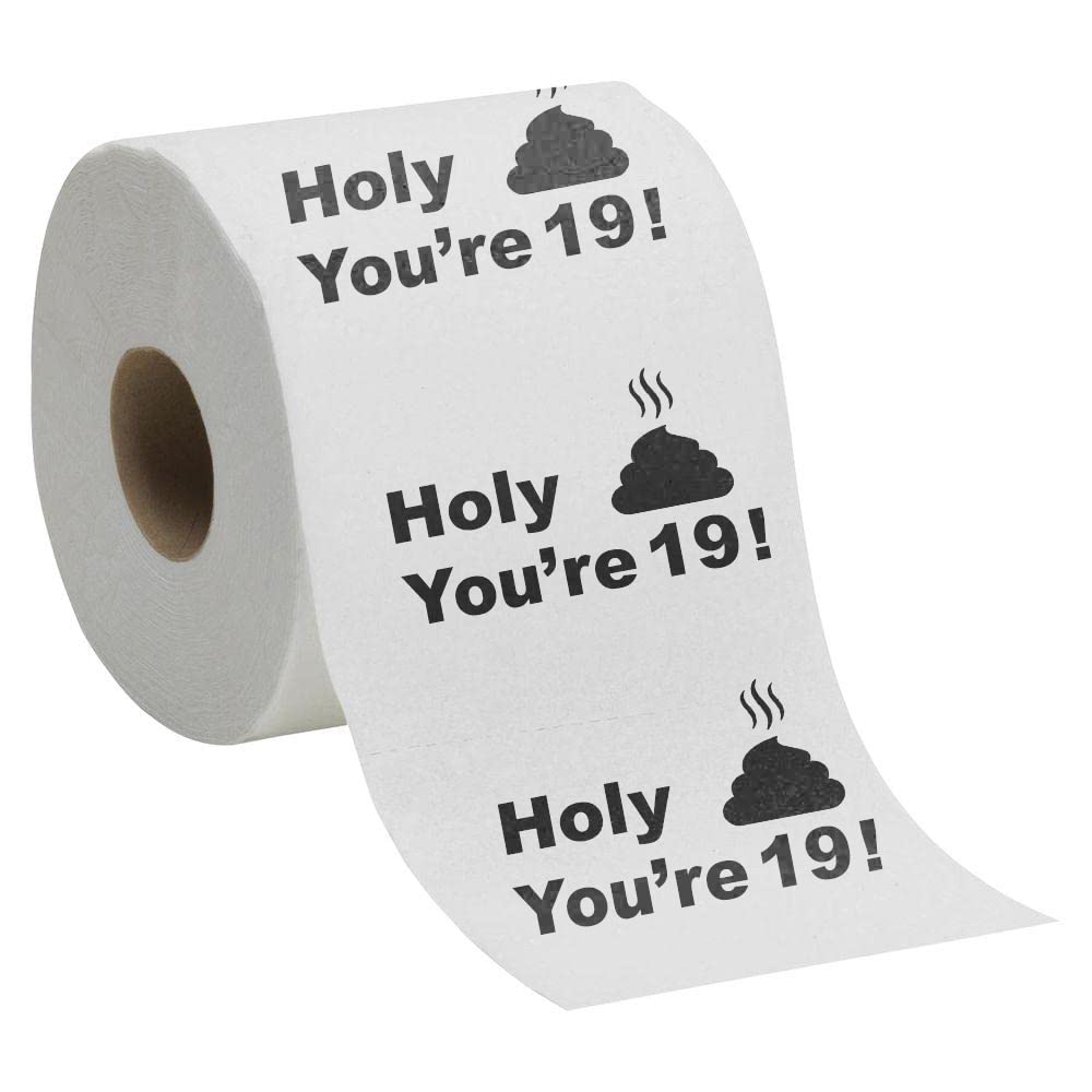 19th Birthday Decorations Toilet Paper for Boys & Girls - Funny Design Novelty Great Hilarious Gag Laugh – Eco-Friendly, Ultra Soft & Comfortable – Perfect for Birthday Christmas & Party Supplies