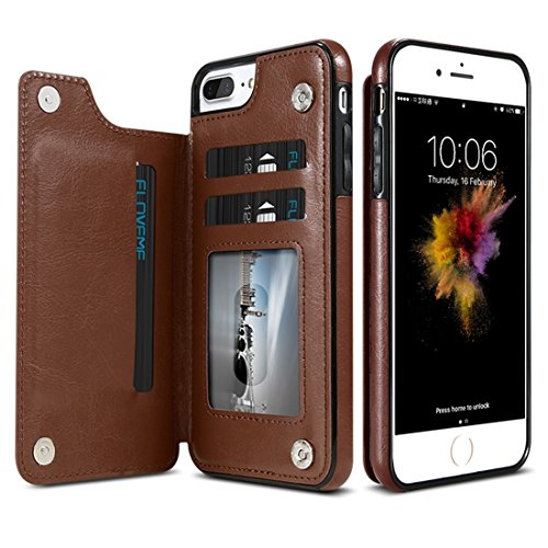 for Cellphone Cases, FLOVEME for iPhone 8 Plus & 7 Plus Crazy Horse