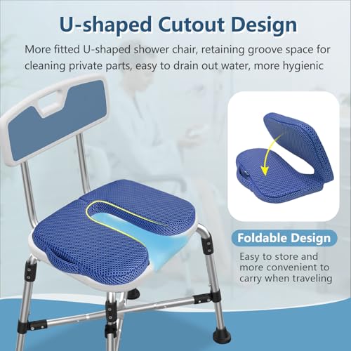 KAAMOS Shower Seat Cushion for Shower Chairs, Bathtub Cushion for Transfer Benches, Bathtub Shower Seat Cushion Mat, Quick Drying Bathtub Chair Pad for Elderly, Senior, Disabled, Air Mesh Fabric Pad by KAAMOS - Image 3