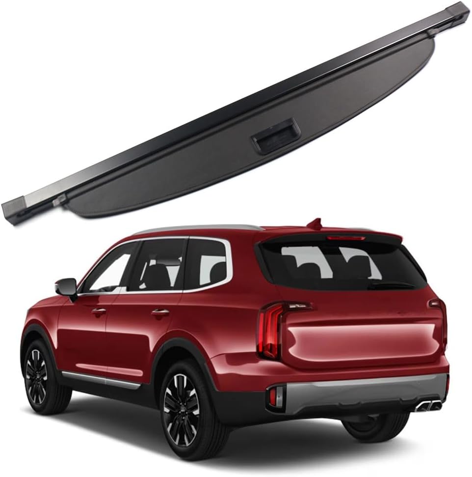 for Kia Telluride 2025 2024 2023 2022 2021 2020 Cargo Cover Black Retractable Factory Style SUV Trunk Cover for Kia Telluride Accessories Cargo Security Shade Trunk Cover