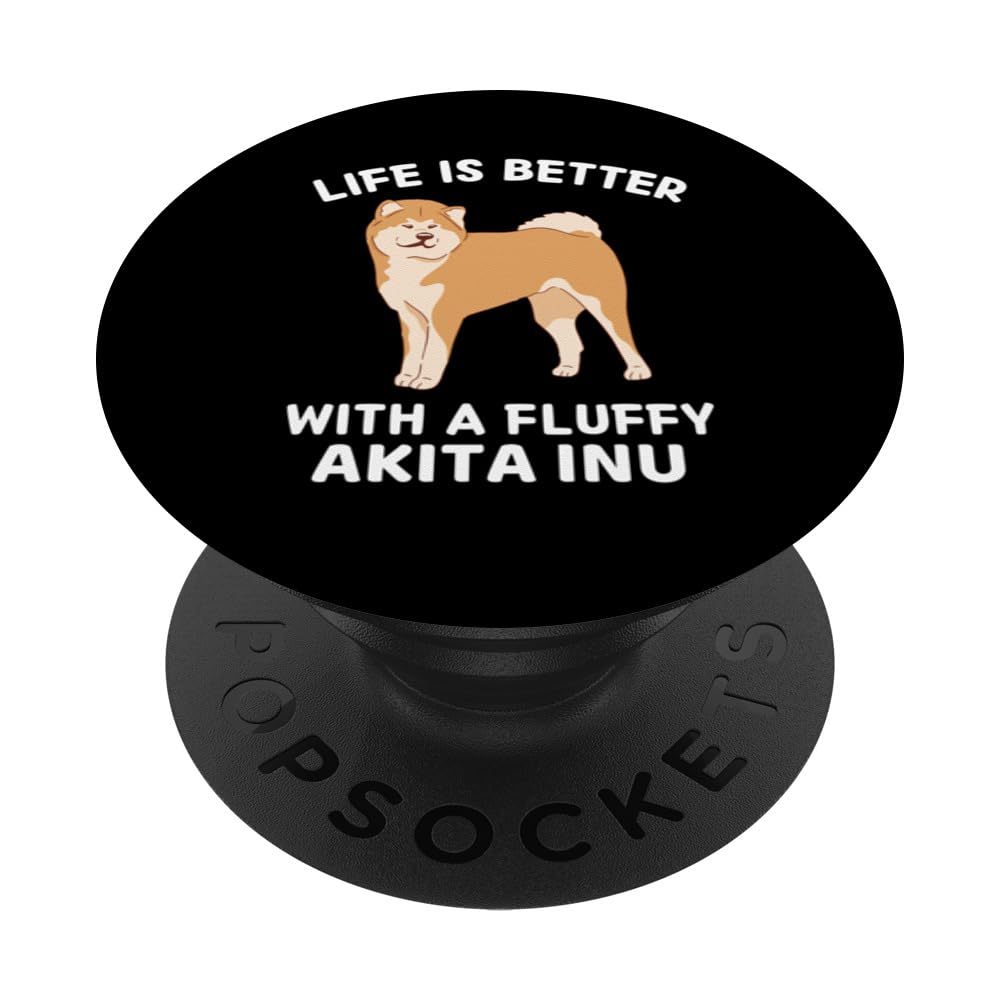 Kawaii Life Is Better With A Fluffy Akita Inu Cute Akita Inu PopSockets Standard PopGrip