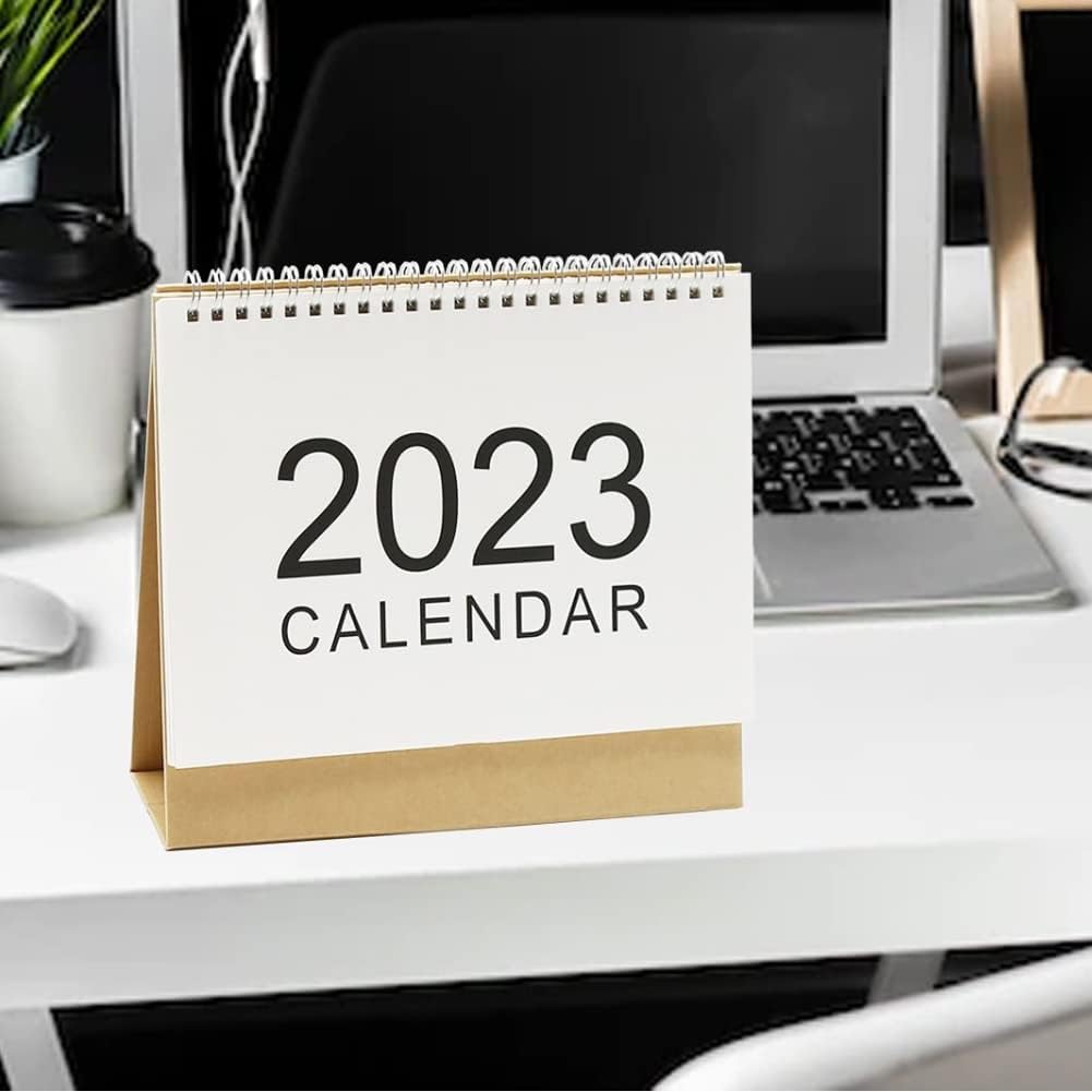2023 Desk Calendar, Month Desktop Stand Up Calendar Wirebound Table Standup Simple Design Monthly Scheduler, from September of 2022 to Dec 2023