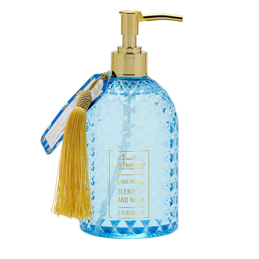 San Francisco Soap Company Tassel Hand Soap - Violet & White Amber | 20.5 Fl Oz | All Natural Decorative Hand Soap | Gentle & Hydrating image 3