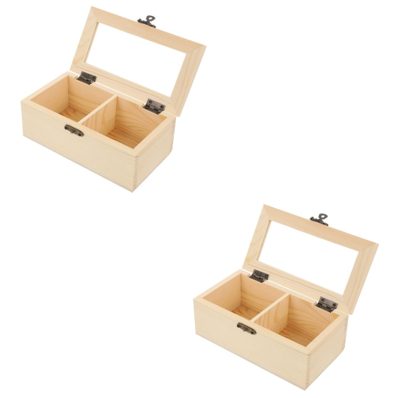 PRETYZOOM 2pcs 2 Tea Organizer for Tea Bags Small Wooden Storage Box Countertop Sugar Packet Holder