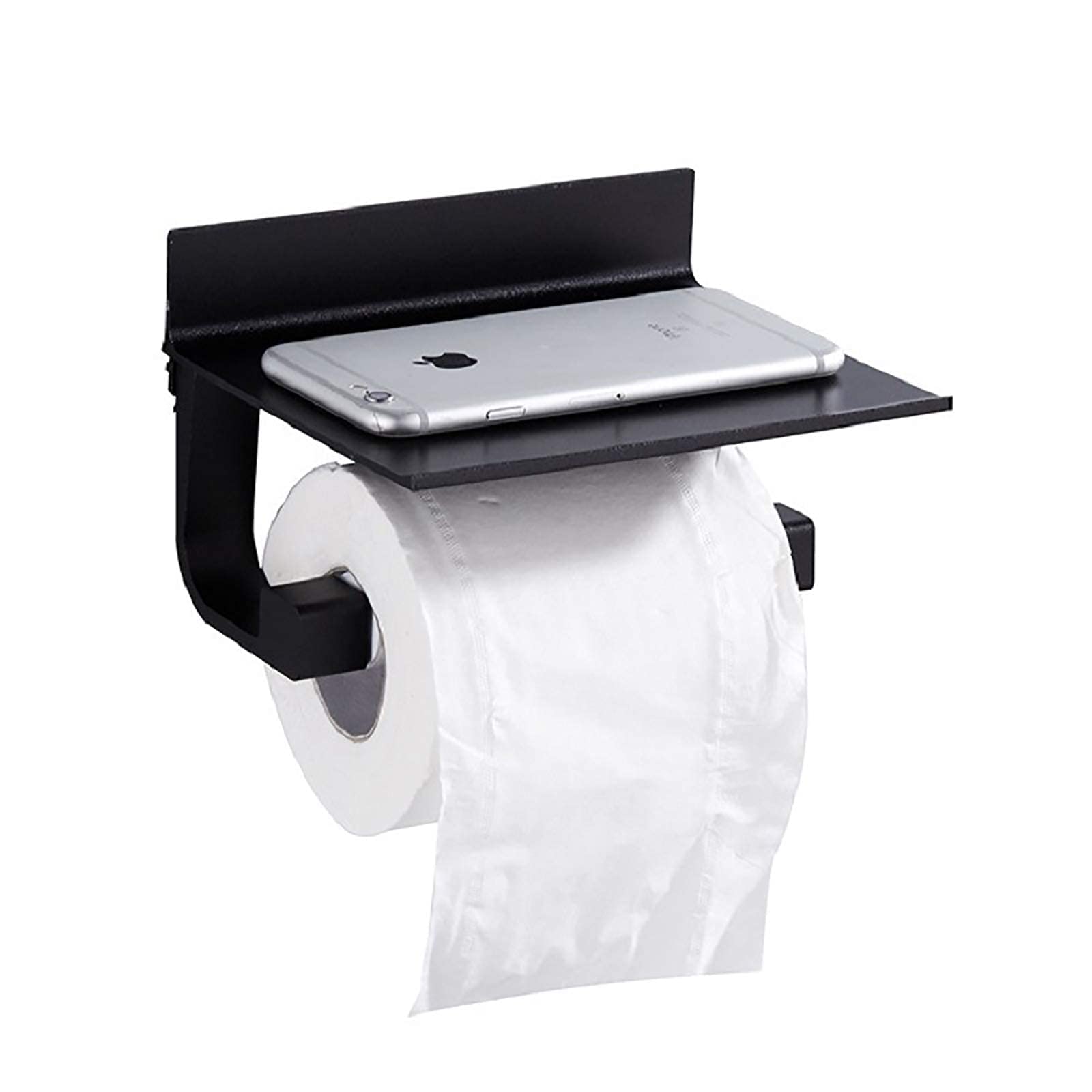 CMBSSTFC Portarotolo portarotolo per Carta igienica, perforatore Autoadesivo in Alluminio - portasciugamani a Parete per veline/Nero