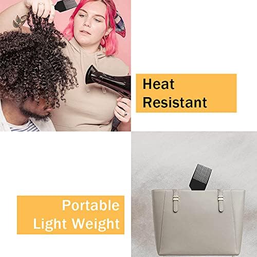 2Pcs Afro Comb,Professional Styling Heat Resistant Afro Comb for All Hair Types(Black)