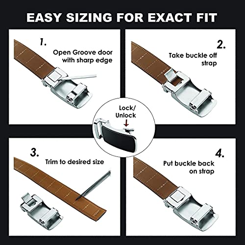Adjustable Business/Casual Automatic Belt Black Genuine Leather Belts for Men4