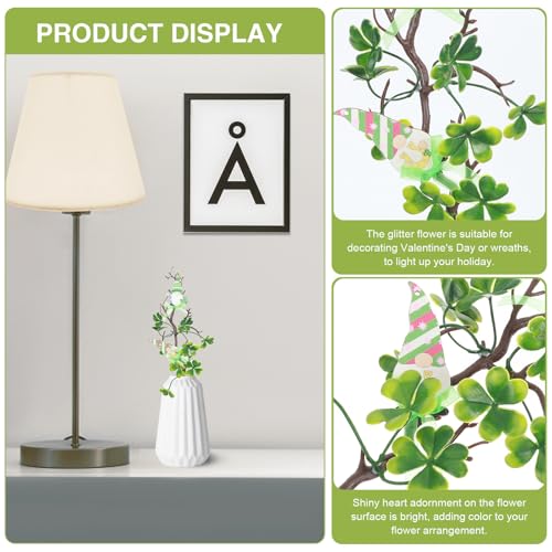 Trèfle artificiel de Saint-Patrick : bouquet plastique de 34 cm