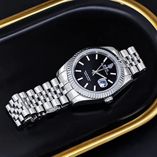 Image of BUREI Men's Classic Luxury Watch Stainless Steel Waterproof Machine Watch Fashion Double Watches Date Sapphire Crystal