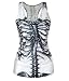 Amoluv hot fashion female skeleton white sleeveless vest printed vest