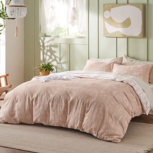 Image of Bedsure Full Comforter Set - Blush Pink Bed Set, 3 Pieces Cute Floral Bedding, 1 Soft Reversible Botanical Flowers Comforter and 2 Pillow Shams