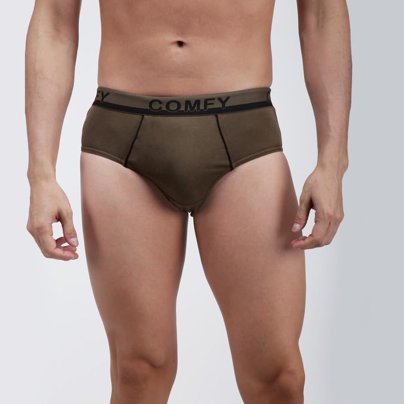 Image of Amul Comfy Men's Solid Cotton Briefs with Soft Waistband (Color Smoke Grey)