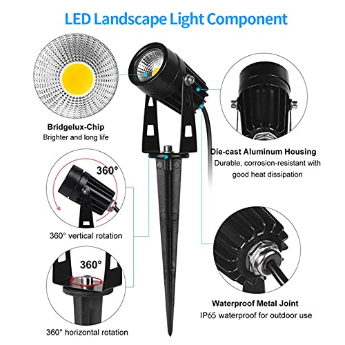 Outdoor Landscape Lighting, Led Landscape Spotlights Kit With Transformer, 3000K Warm White Garden Holiday Light For Yard/House/Lawn/Tree/Flags/Fence Use, Ip65 Waterproof Spot Lights - 4 In 1 #TOP1