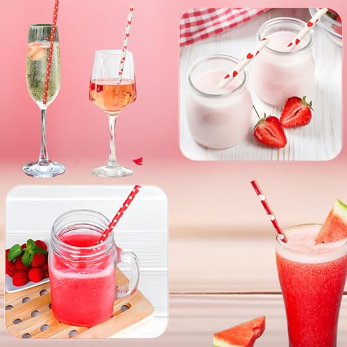 200 pitillos de papel con corazones rojo, plata y oro miniatura 5