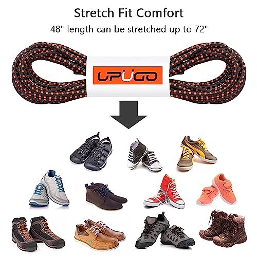 Image of UpUGo Elastic Shoe Laces, No Tie Shoe Laces Tieless for Kids, Adults, Elderly, One Size Fit All