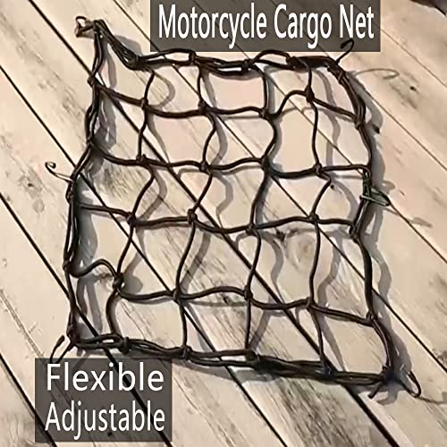 Pacote com 2, rede de carga para motocicleta de 38 x 38 cm se estende até 76 x 76 cm com 6 ganchos d