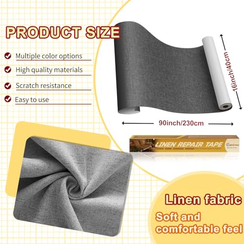 Patch de Réparation en Tissu de Lin Beige Cahomo 40x230 cm
