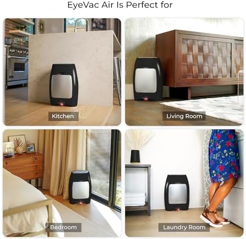 EyeVac Air 2-in-1 HEPA Air Purifier & Touchless Vacuum Automatic Dustpan - Ultra Fast & Powerful - Covers 600 Sq ft - Corded Canister Vacuum, Bagless, Automatic Sensors, 1000 Watt (Black/Black) — view 6