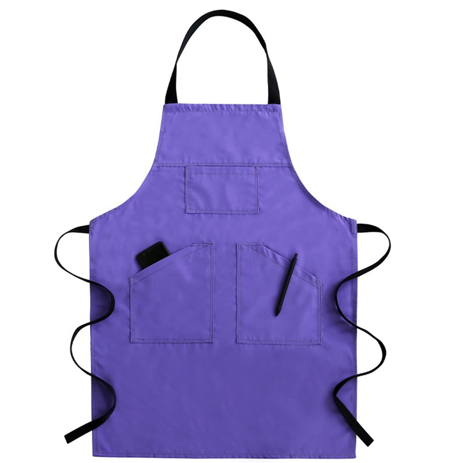 Fayengan Men's Purple Work Apron, Denim Canvas Aprons For Cross Back Apron With Pockets, Waterproof Apron Durable (Color : Size : Xl)