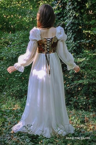 Image of NSPSTT Women Girls American Pioneer Colonial Dress Prairie Costume