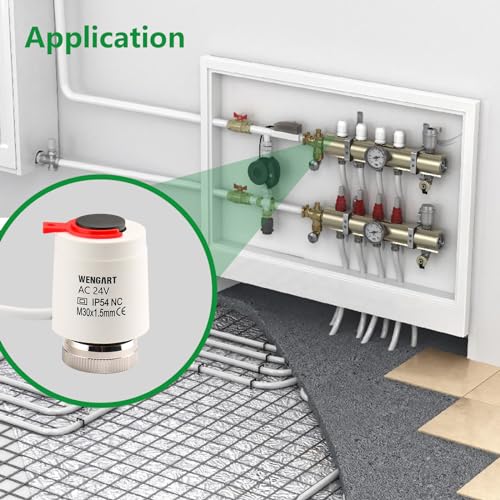 Wengart Thermoelektrischer Stellantrieb WG2212,ACDC24V M30*1,5 Gewinde,Normal Geschlossen Arbeit für Fußbodenheizung