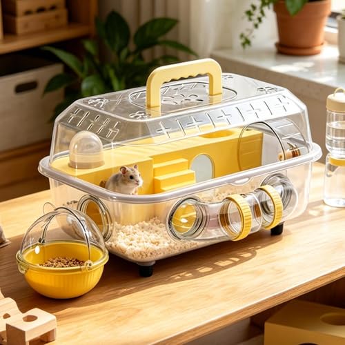 Cage pour gerbilles haut de gamme transparente à double étage