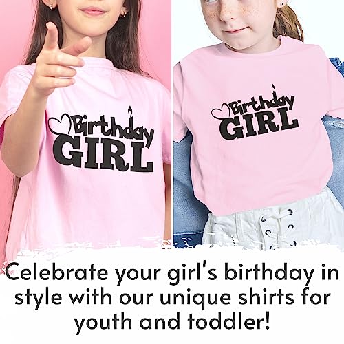 Birthday Girl with Heart Shirts 2 to 16 Years Old Cute Teen Girls Soft Cotton Top Tees2