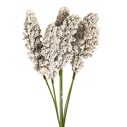 Whiie891203 Artificial Fake Plants,1 Bouquet Artificial Flower Stage Arrangements Wedding Bouquets Decorations Floral Table Centerpieces for Home Kitchen Garden Party Grave DIY Decor Beige