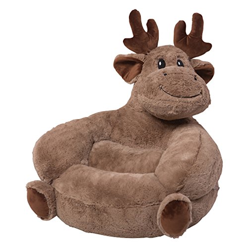 Image of Trend Lab Moose Toddler Chair Plush Character Kids Chair Comfy Furniture Pillow Chair for Boys and Girls, 21 x 19 x 19 inches