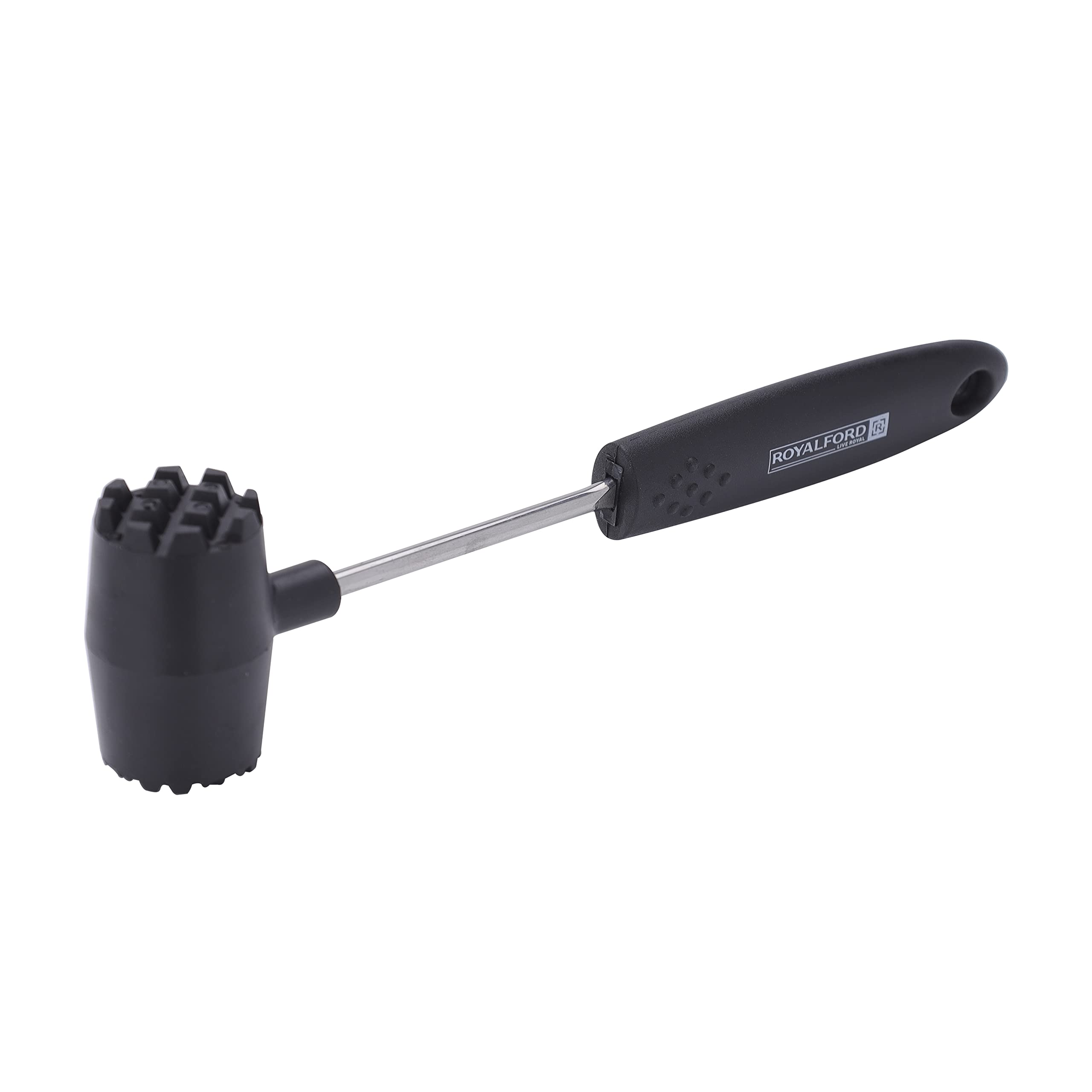 RoyalFord Steak/Meat Tenderizer, Carbon Steel with PP Handle, RF10231 Premium Quality Food Grade Material Ideal for Home, Restaurants & More Durable & Versatile, Black
