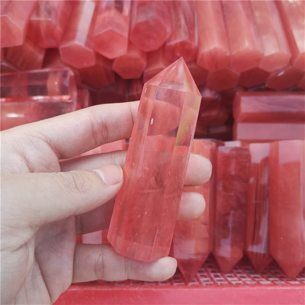 天然赤水晶六角柱 Amazon.co.jp: Sairui 自然によって形成された 天然赤溶融水晶