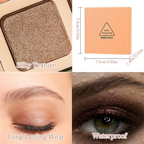 Gregali 9 Color Eyeshadow Multicolored Eyeshadow Palette Brown Waterproof Long-Lasting Eyeshadow Palette for Women Blendable Shades Brown Eyeshadow Palette with Soft Shimmers Matte - Image 3