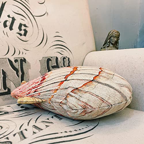 Flooreal Seashell Shape Decorative Cushion Throw Pillow 17.7" 3D Plush For Home Sofa Couch Bed Office Car Sea Ocean Conch 100% Polyester #TOP3