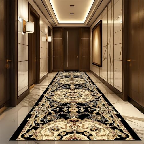 ���O �J�[�y�b�g�����i�[ Retro Style Aisle Carpet Runner Non-slip Long Corridor Carpets Washable Porch Entry Doormat Luxury Living Room Hall