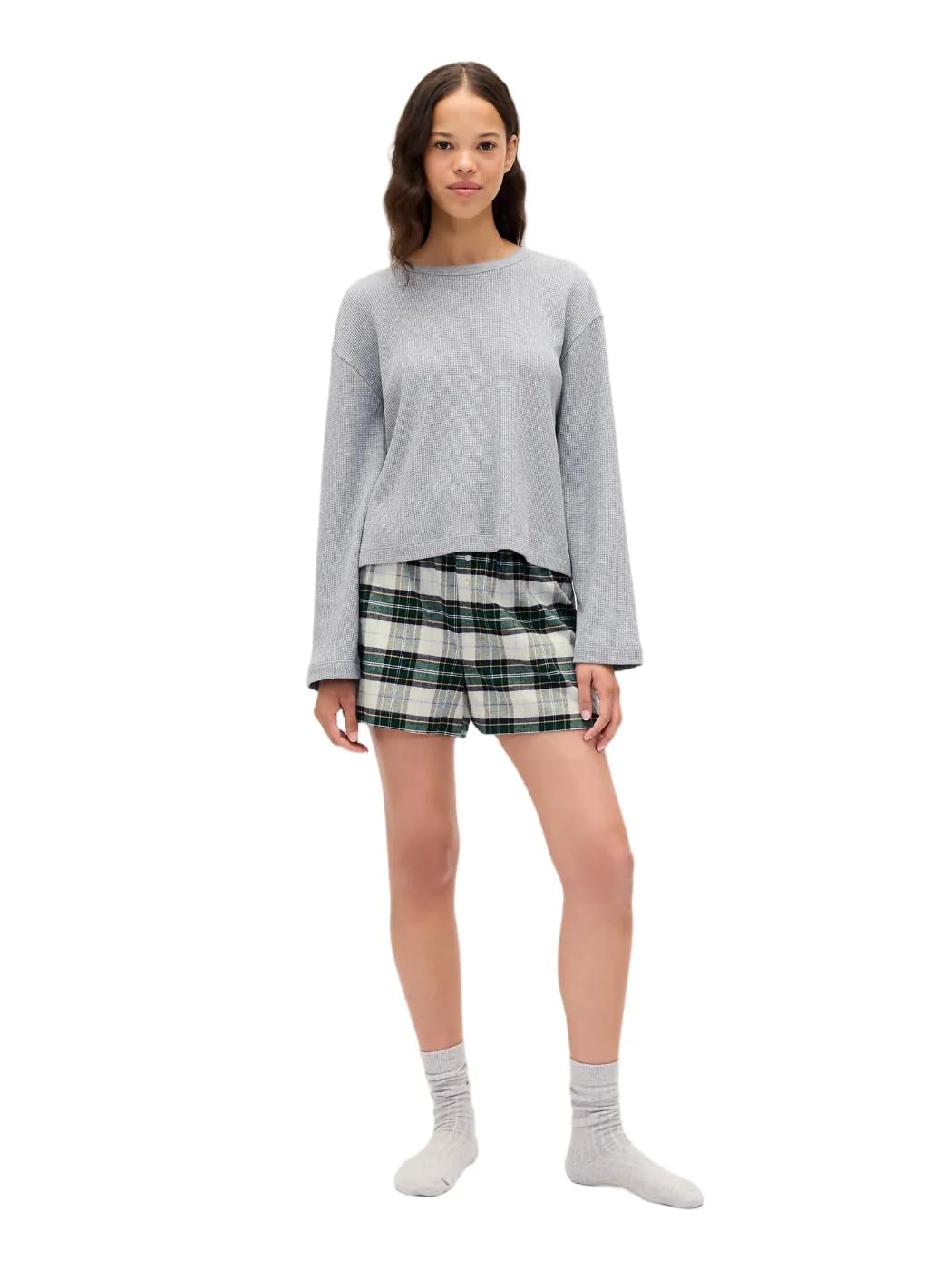 GAP womens Flannel Logo Boxer Short