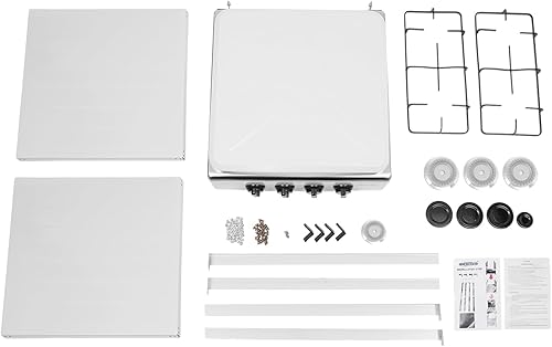 Miniatura 5 de Estufa de gas natural con 4 quemadores, cocina portátil de propano y gas natural con control independiente, cocina de encimera con estante de