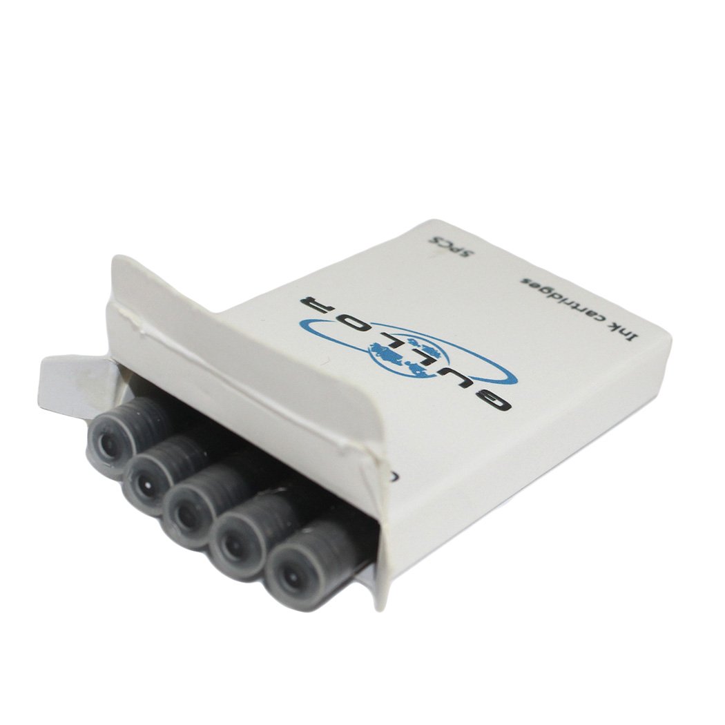 Gullor 30 PCS International Size Pen Ink Cartridge to Fit Jinhao Fountain Pens, BLACK, 6 Packs