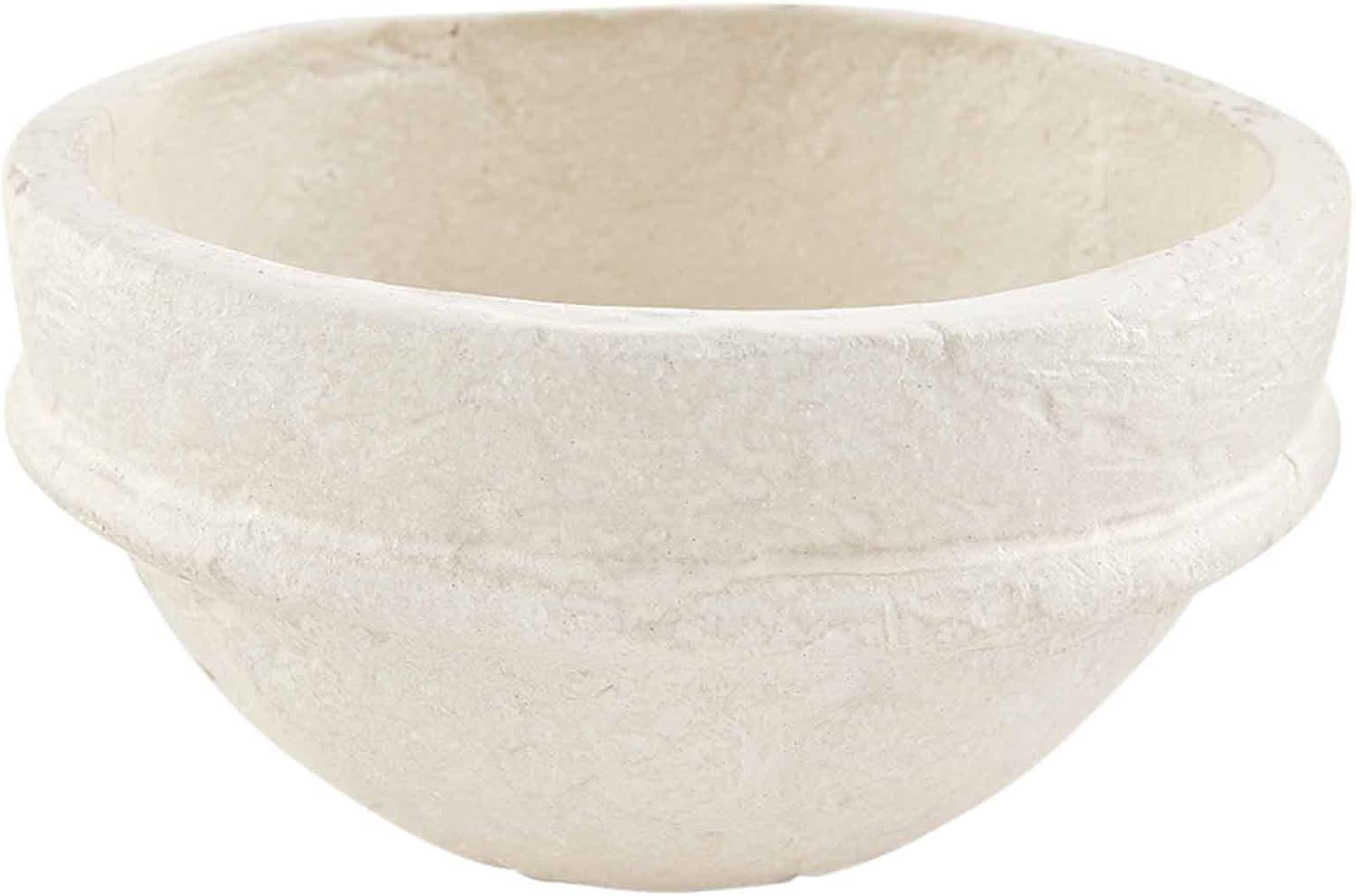 Mud Pie Paper Mache Bowl, Small, 3" x 5" dia, White