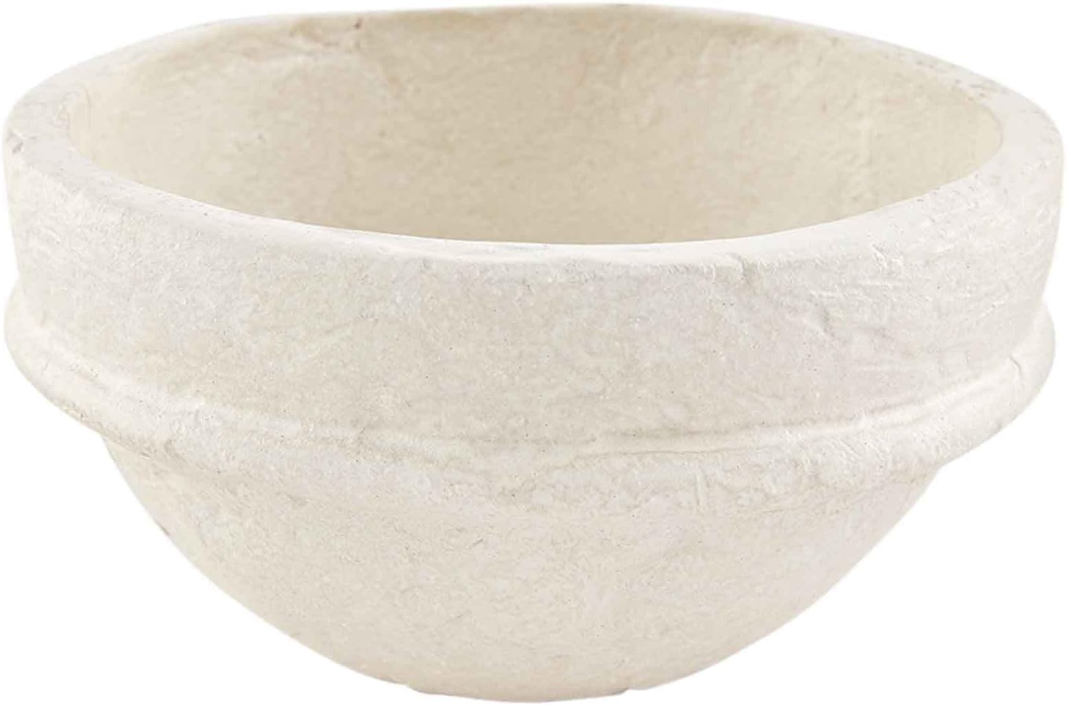 Mud Pie Paper Mache Bowl, Small, 3" x 5" dia, White