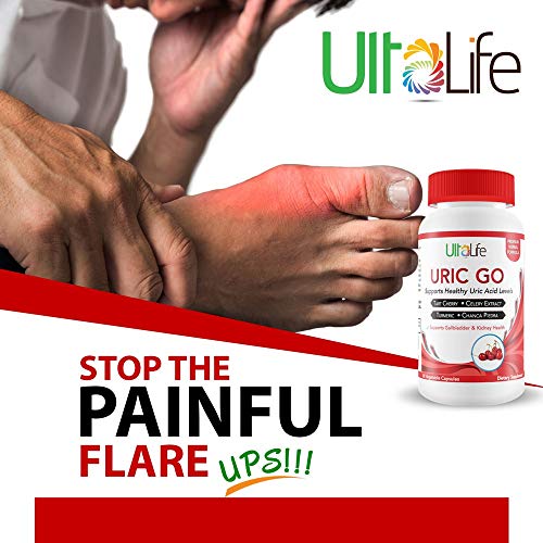 #1 Uric Go Uric Acid Cleanse Support Supplement + Tart Cherry, Chanca Piedra, Cranberry, Turmeric & Celery Seed Capsules - Detox To Flush Buildup & Fight G-O-U-T Flareups, Joint Discomfort & Stiffness #TOP3