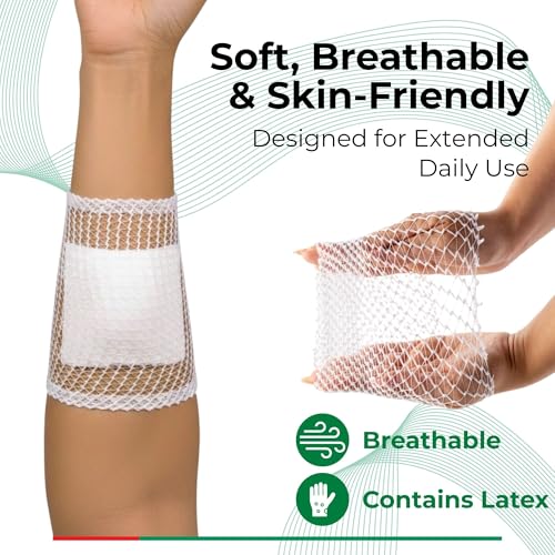 Image of Lohmann & Rauscher tg Fix Net Tubular Bandage, Elastic Net Wound Dressing, Bandage Retainer for Large Extremities, Size C (65.0cm Wide x 25m Long When Stretched)