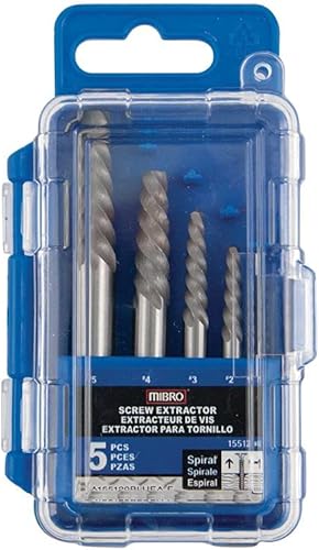 Miniatura 2 de Mibro 155120 155120BLUE - Kit de extractor de tornillo de flauta en espiral, 5 piezas
