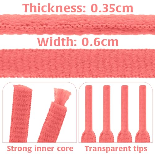 Image of DELELE 2Pair Oval Shoes laces 42 Colors Half Round 1 /4 inchAthletic ShoeLaces for Sport /Running Shoes Shoe Strings