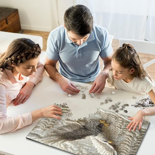 Puzzle de 1000 piezas de águila volando y paisaje forestal en papel de 38x26 cm 6