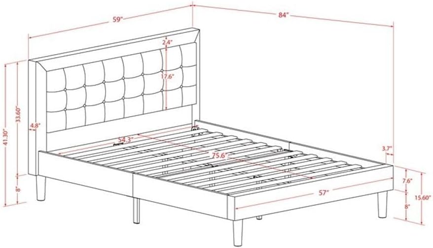 East West Furniture FN08F-1HAE0 2-Pc Fannin Wooden Set for Bedroom with 1 Upholstered Bed and a Small Nightstand - Reliable and Durable Manufacturing - Mist Beige Linen Fabric