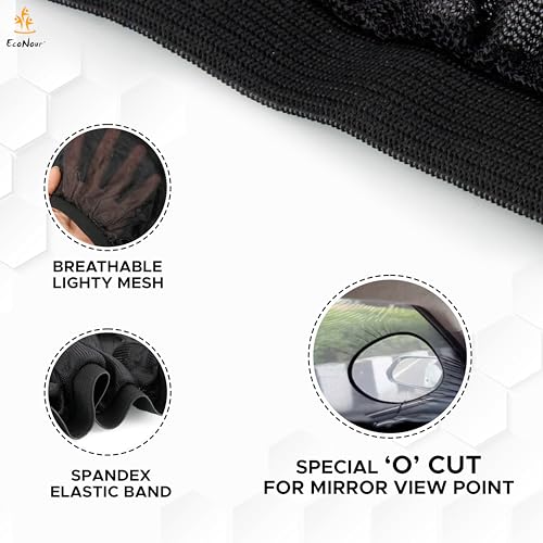 EcoNour Car Front Side Window Sun Shades Compatible for Subaru Outback | 2Pack Breathable Super Stretchy Mesh Sun Shade | Heat Block UV Protection Car Window Screen Covers | Mosquito Net Curtains by EcoNour - Image 3