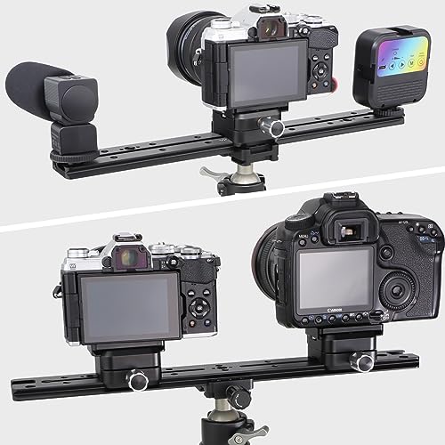 LEFTFOTO Placa de liberación rápida de riel deslizante Arca-Swiss de doble cola de milano de 350 mm, con agujero de localización para roscas ARRI, 1/4 y 3/8 pulgadas, zapata fría, para cámara réflex - imagen 5