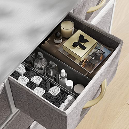 Cubicubi Dresser For Bedroom, 9 Drawer Storage Organizer Tall Wide Dresser For Bedroom Hallway, Sturdy Steel Frame Wood Top, Light Grey #TOP5